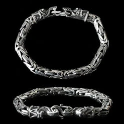 8mm Silver Viking King Bracelet With Gotlandic Dragon Heads 7 8mm Silver Viking King Bracelet With Gotlandic Dragon Heads -The Viking Dragon 8mm dragon king bracelet