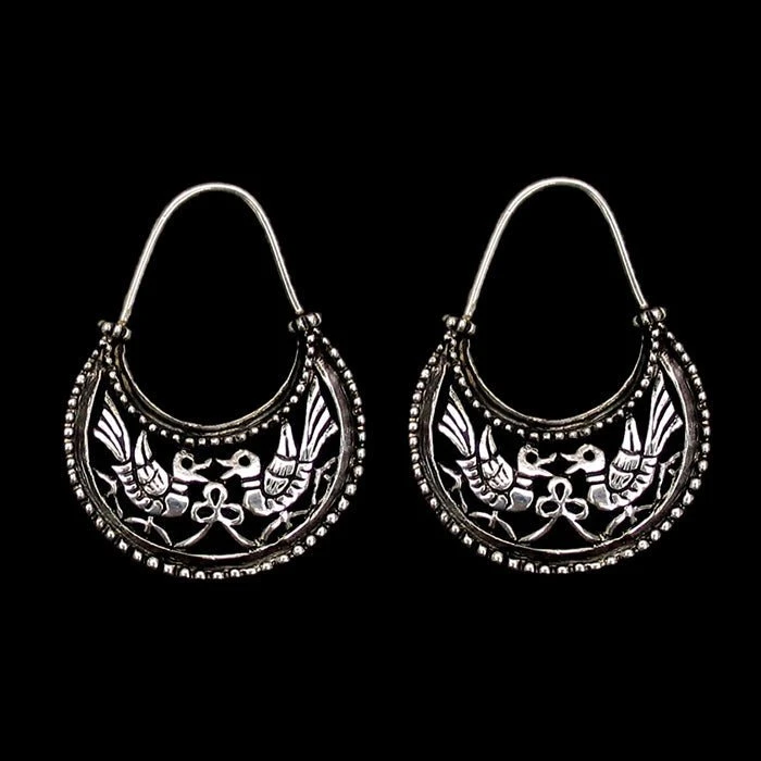 Silver Byzantine Dove Earrings 3 Silver Byzantine Dove Earrings
