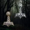 Knotwork Thors Hammer Pendant -The Viking Dragon ad knotwork viking thors hammer pendants bronze and silver