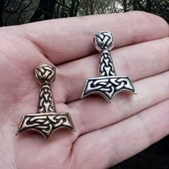 Knotwork Thors Hammer Pendant 10 Knotwork Thors Hammer Pendant -The Viking Dragon ad knotwork viking thors hammer pendants bronze and silver on hand