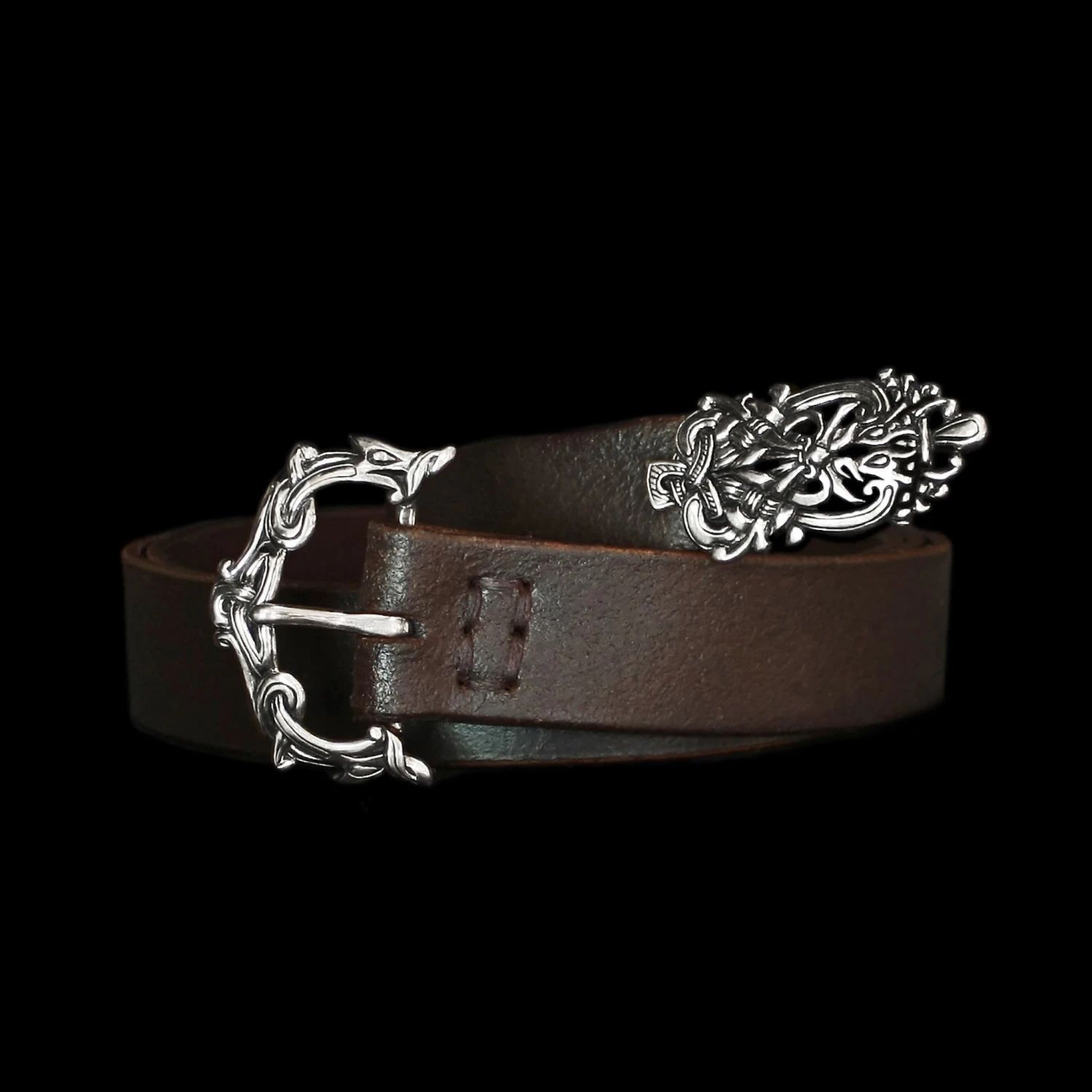 High Status Leather Viking Belt With Silver Fittings 9 High Status Leather Viking Belt With Silver Fittings - Image 7