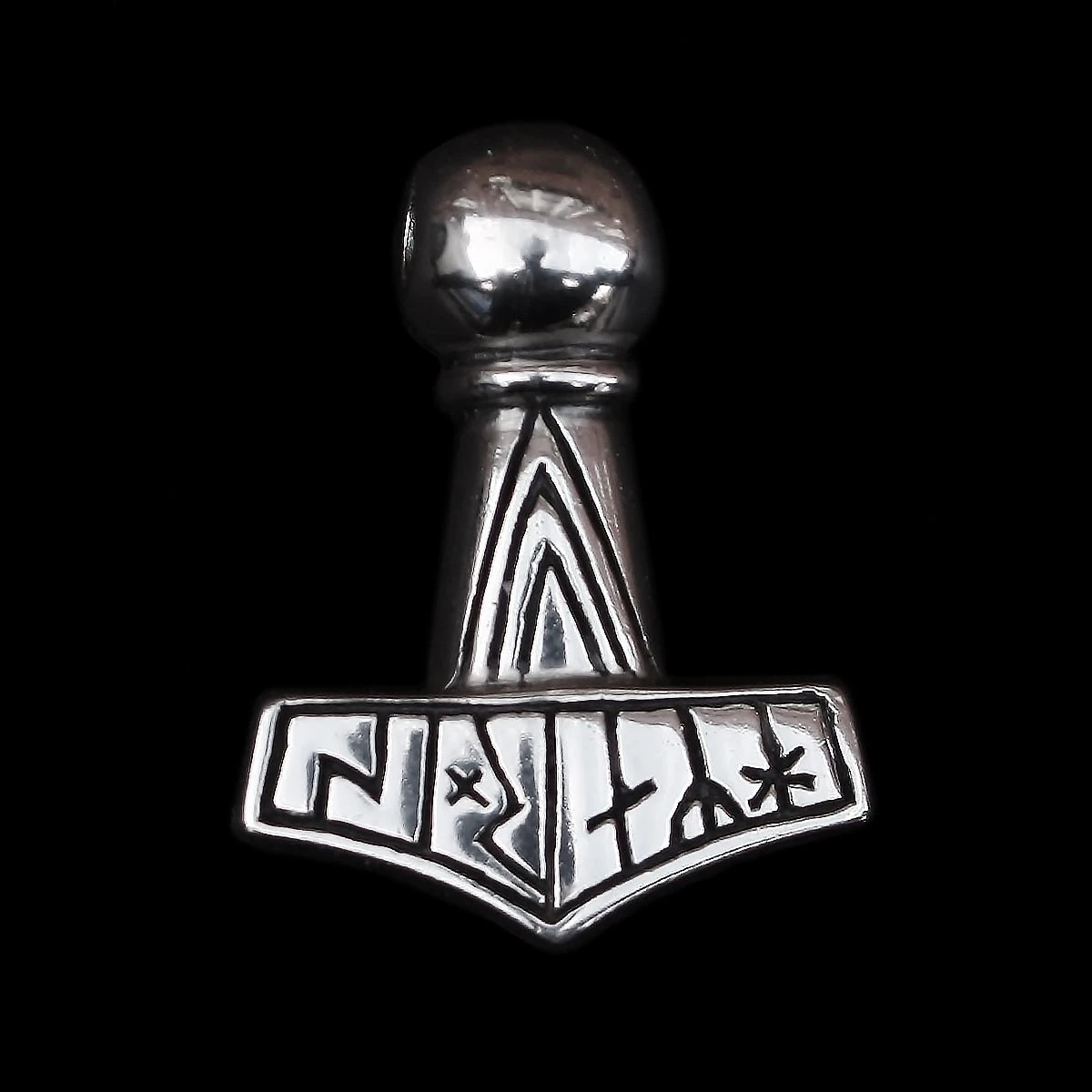 Silver Runic Thors Hammer Pendant Replica 6 Silver Runic Thors Hammer Pendant Replica - Image 4