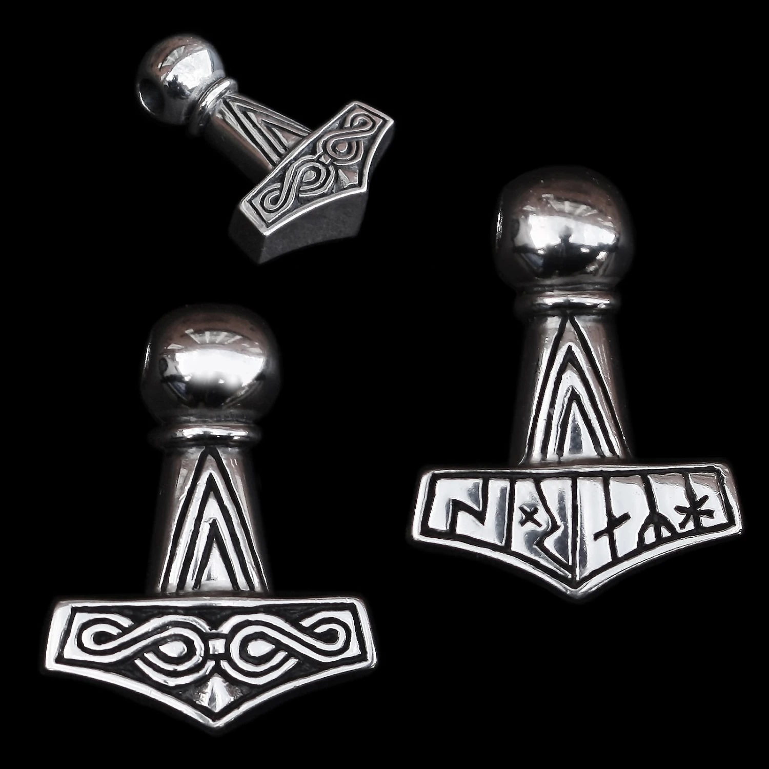 Silver Runic Thors Hammer Pendant Replica 3 Silver Runic Thors Hammer Pendant Replica