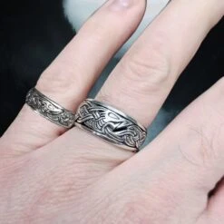 Silver Viking Dragon Ring