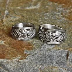 Silver Openwork Ringerike Viking Dragon Ring