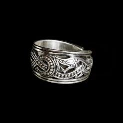 Silver Openwork Ringerike Viking Dragon Ring -The Viking Dragon ad silver openwork viking dragon ring large