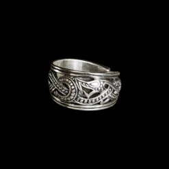 Silver Openwork Ringerike Viking Dragon Ring -The Viking Dragon ad silver openwork viking dragon ring small