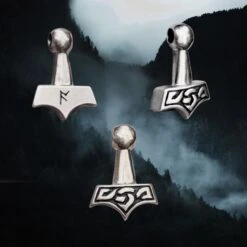 Small Knotwork Thors Hammer Pendant -The Viking Dragon ad silver small knotwork thors hammer pendant different angles