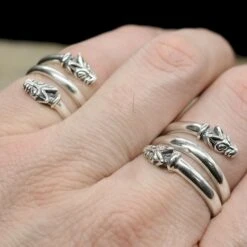 Silver Spiral Wolf Ring