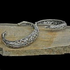 Silver Urnes Dragon Bracelet 15 Silver Urnes Dragon Bracelet -The Viking Dragon ad silver urnes arm rings on rock