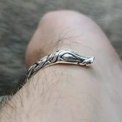 Silver Urnes Dragon Bracelet 18 Silver Urnes Dragon Bracelet -The Viking Dragon ad silver urnes dragon arm ring bracelet on arm dragon head terminal