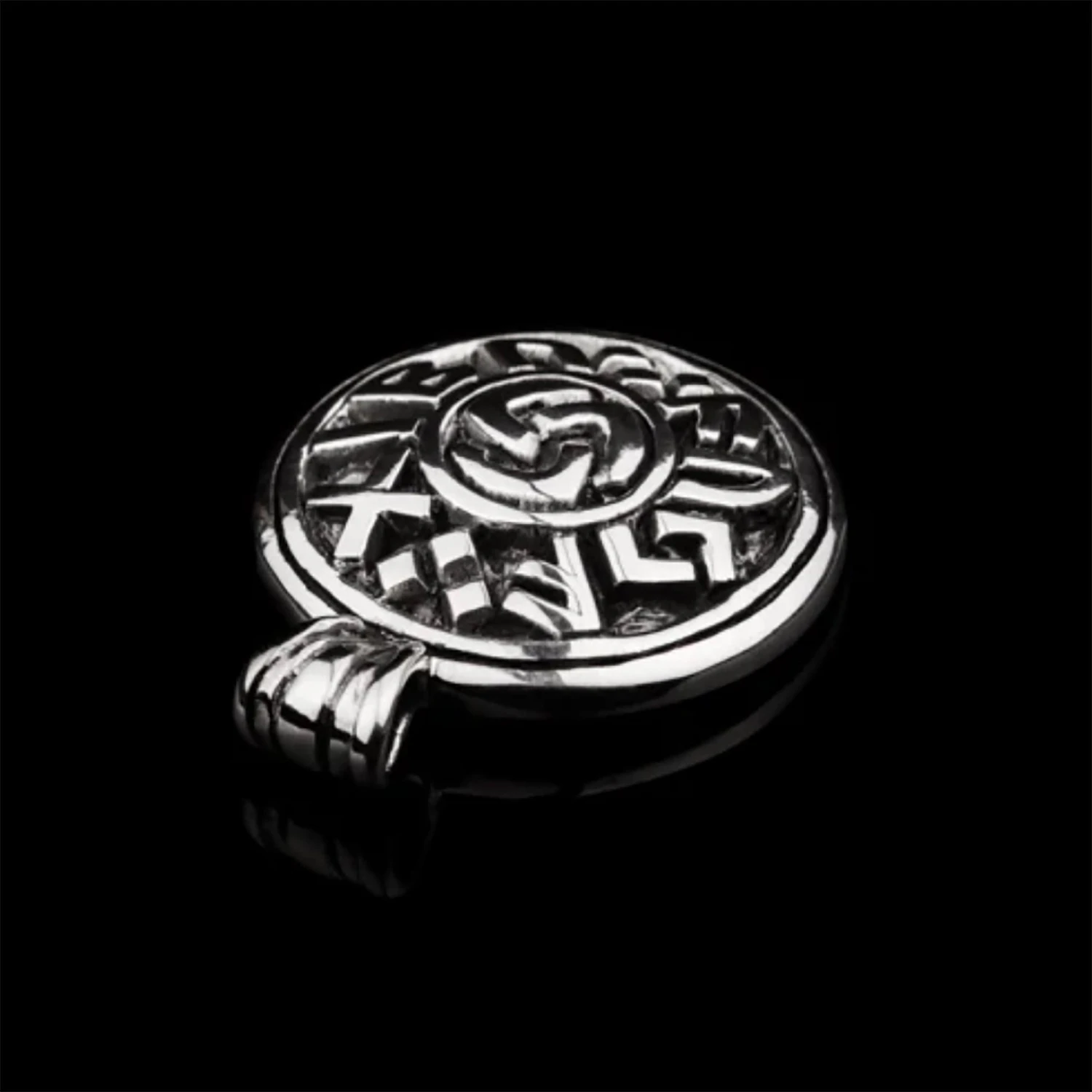 Silver Round Viking Luck Pendant 4 Silver Round Viking Luck Pendant - Image 2