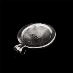 Silver Round Viking Luck Pendant 7 Silver Round Viking Luck Pendant -The Viking Dragon ad silver viking good luck pendant back angle view