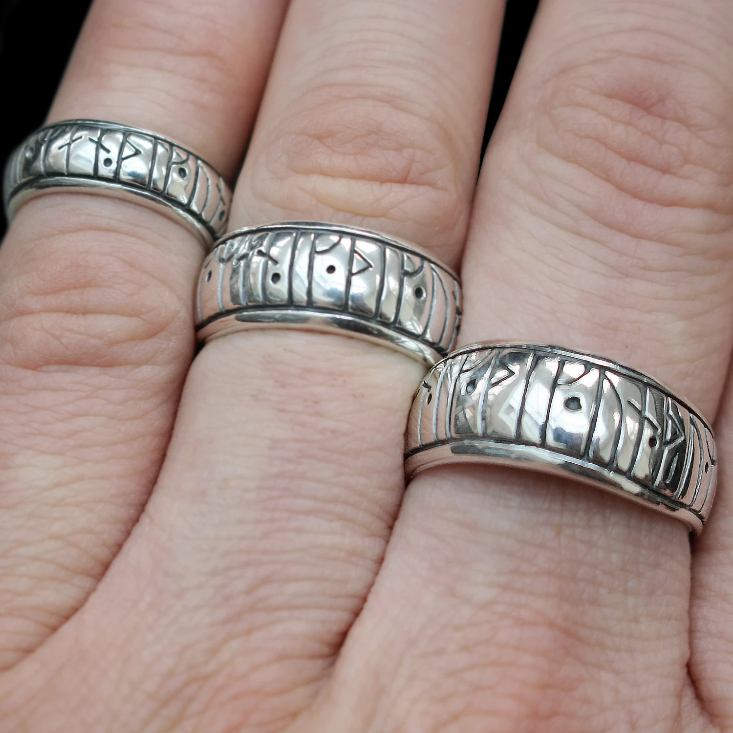 Silver Viking Love Rune Ring 4 Silver Viking Love Rune Ring - Image 2