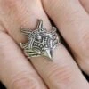 Silver Viking Raven Head Ring -The Viking Dragon ad silver viking raven head ring on finger