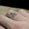 Silver Ridged Viking Wolf Ring -The Viking Dragon ad silver viking ridged double wolf ring on hand