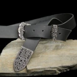 High Status Leather Viking Belt With Silver Fittings 27 High Status Leather Viking Belt With Silver Fittings -The Viking Dragon ad viking belt silver gokstad fittings black strap on rock
