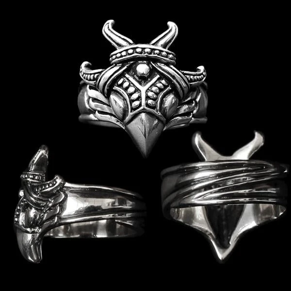 Silver Viking Raven Head Ring 4 Silver Viking Raven Head Ring - Image 2