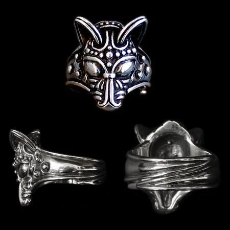 Silver Viking Wolf Head Ring 4 Silver Viking Wolf Head Ring - Image 2