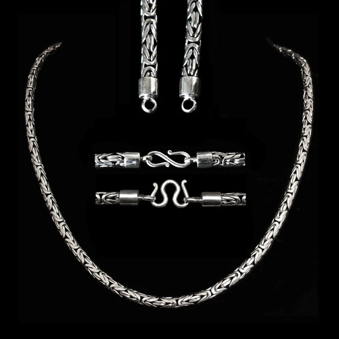 5mm Silver King Chain Necklace With Loop Heads 3 5mm Silver King Chain Necklace With Loop Heads