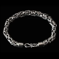 8mm Silver Viking King Bracelet - 20cm (8 Inch)