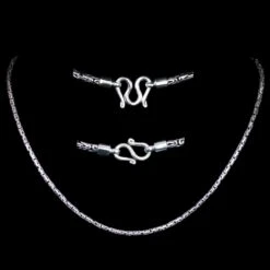 3mm Silver Viking King Chain Necklace With Loop Heads 17 3mm Silver Viking King Chain Necklace With Loop Heads -The Viking Dragon bs 3mm silver king chain with loop heads 172137