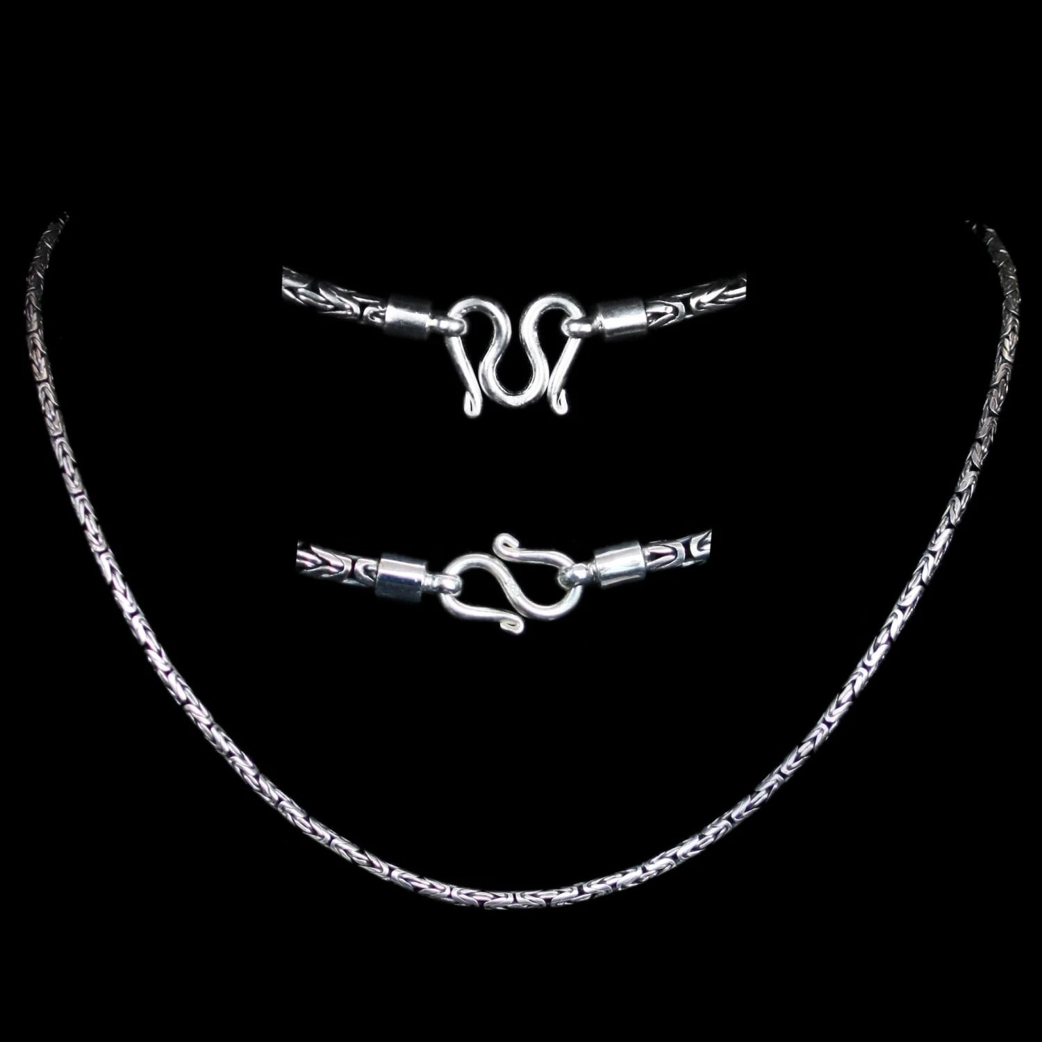 3mm Silver Viking King Chain Necklace With Loop Heads 10 3mm Silver Viking King Chain Necklace With Loop Heads - Image 8