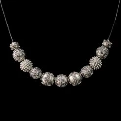 Silver Viking Bead From Visby - Curly -The Viking Dragon bs silver viking beads on leather thong 354747