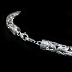 10mm Silver Double King Chain Necklace With Ferocious Wolf Heads 8 10mm Silver Double King Chain Necklace With Ferocious Wolf Heads -The Viking Dragon bt 10mm custom silver necklace ferocious wolf heads lobster clasps closing