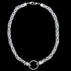 The Viking Dragon 27 10mm Silver Double King Chain Necklace With Ferocious Wolf Heads