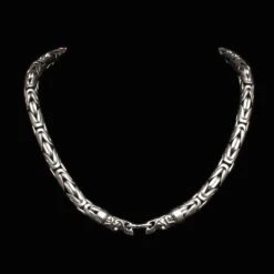 The Viking Dragon -The Viking Dragon bt 10mm silver king chain necklace with gotland dragon heads