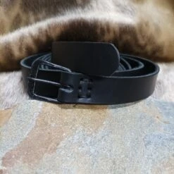 Long Leather Viking / Medieval Belt With Hand-Forged Iron Buckle - 25mm (1 Inch) Width 13 Long Leather Viking / Medieval Belt With Hand-Forged Iron Buckle - 25mm (1 Inch) Width -The Viking Dragon bt 25mm wide black leather medieval belt with iron buckle