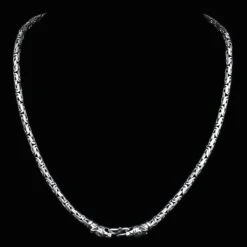 5mm Thick Silver King Chain Necklace With Ferocious Wolf Heads 7 5mm Thick Silver King Chain Necklace With Ferocious Wolf Heads -The Viking Dragon bt 5mm silver king chain ferocious wolf heads