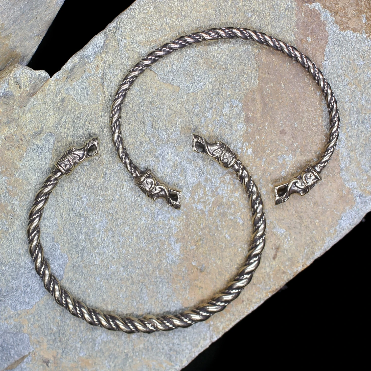Twisted Bronze Bracelet With Gotlandic Dragon Heads 4 Twisted Bronze Bracelet With Gotlandic Dragon Heads - Image 2