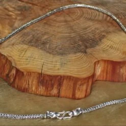 3.5mm Silver Snake Chain Necklace - Ferocious Wolf Heads -The Viking Dragon bt silver 3.5mm ferocious wolf head snake chain