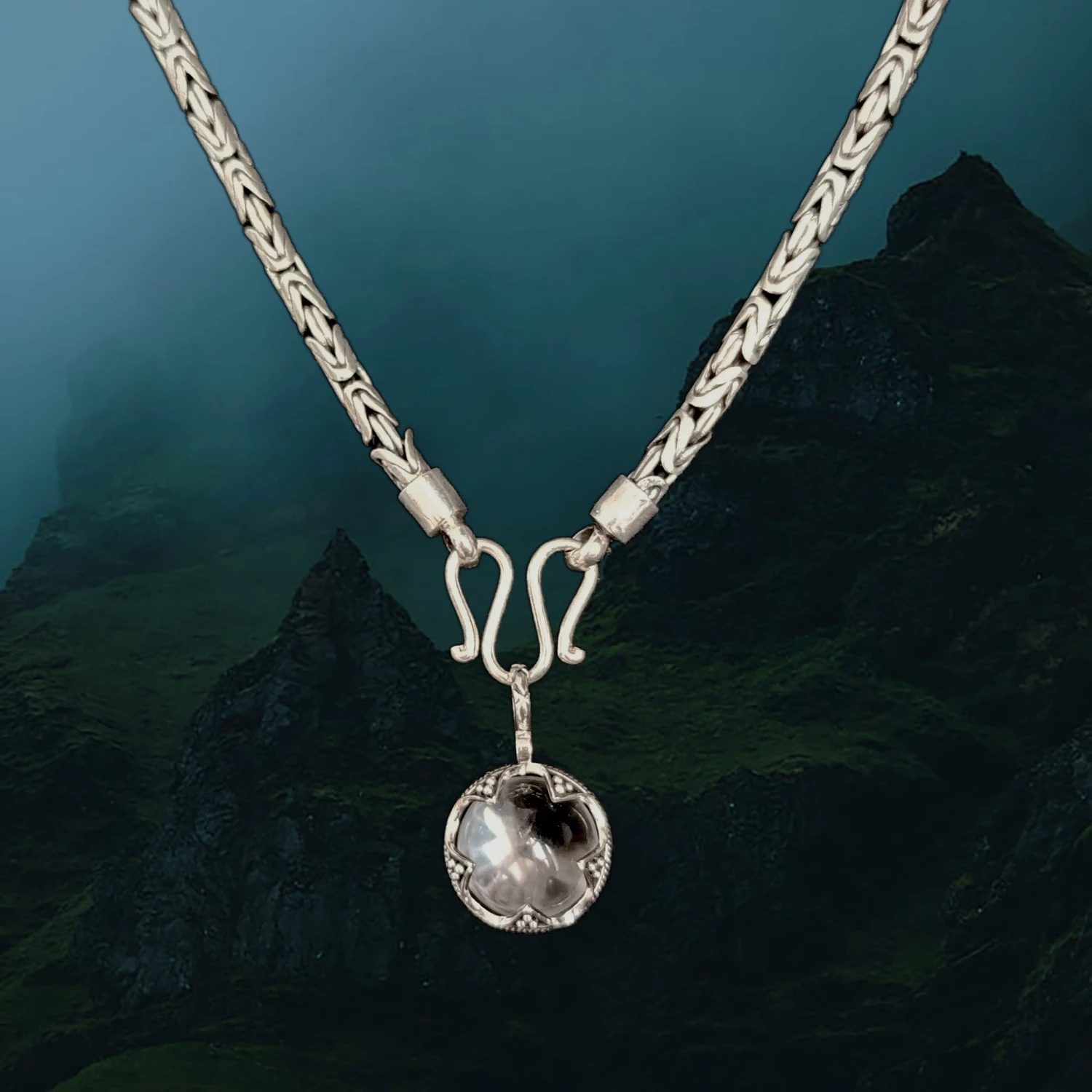 3mm Silver Viking King Chain Necklace With Loop Heads 4 3mm Silver Viking King Chain Necklace With Loop Heads - Image 2