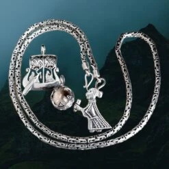 3mm Silver Viking King Chain Necklace With Loop Heads 16 3mm Silver Viking King Chain Necklace With Loop Heads -The Viking Dragon bt silver 3mm king chain with silver pendants