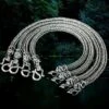 5mm Silver Snake Bracelet With Gotlandic Dragon Heads 2 5mm Silver Snake Bracelet With Gotlandic Dragon Heads -The Viking Dragon bt silver 5mm width snake chain bracelets gotland dragon heads
