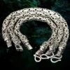 8mm Silver Viking King Bracelet With Gotlandic Dragon Heads -The Viking Dragon bt silver 8mm width king chain bracelet gotland dragon heads