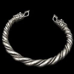 Thick Twisted Silver Arm Ring With Gotlandic Dragon Heads 9 Thick Twisted Silver Arm Ring With Gotlandic Dragon Heads -The Viking Dragon bt silver large twisted viking bracelet gotland dragon heads 278882