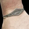 Viking Longship Bracelet -The Viking Dragon bt silver viking longship bracelet on wrist