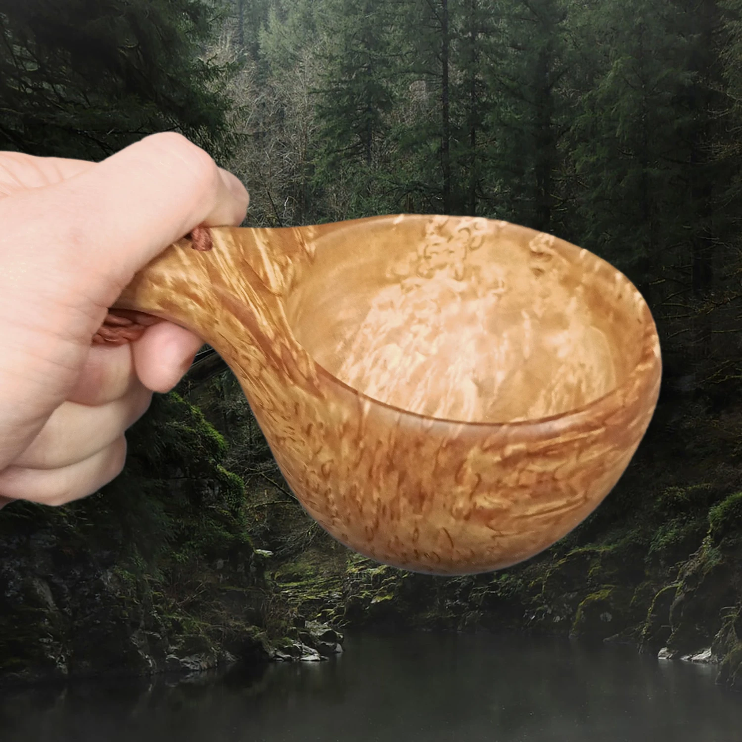 Handmade Kuksa Birch Wood Cup 5 Handmade Kuksa Birch Wood Cup - Image 3