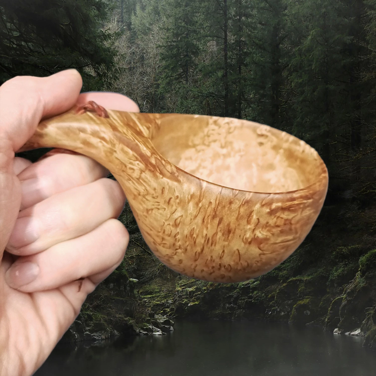 Handmade Kuksa Birch Wood Cup 4 Handmade Kuksa Birch Wood Cup - Image 2