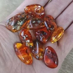 Amber Amulet Pendant -The Viking Dragon eg medium amber amulet pendants on hand