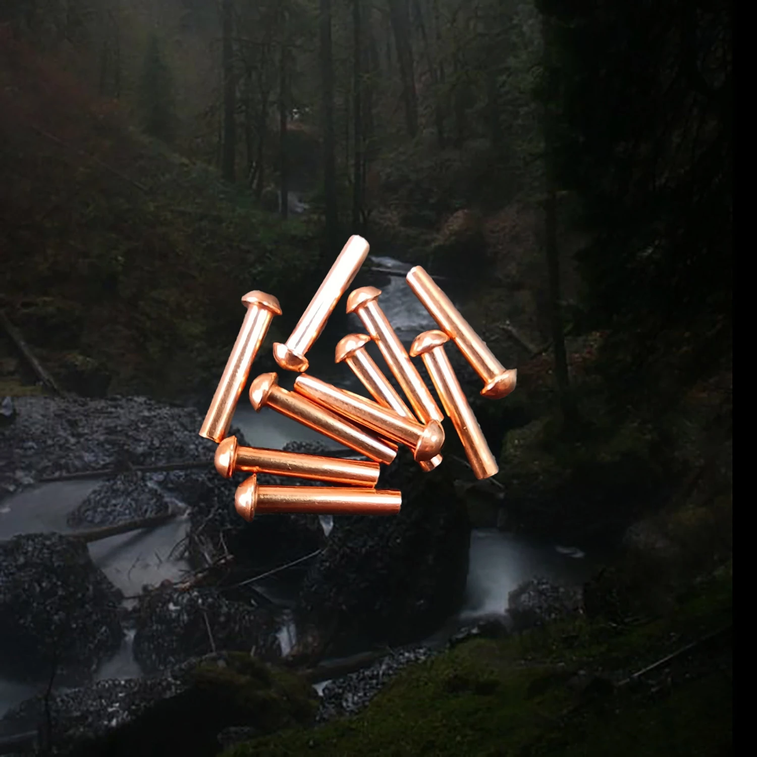 Dome Head Copper Rivets - 3/32 Inch X 1/2 Inch 4 Dome Head Copper Rivets - 3/32 Inch X 1/2 Inch - Image 2