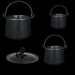 Hand-Forged Steel Cauldron With Cast Iron Handle