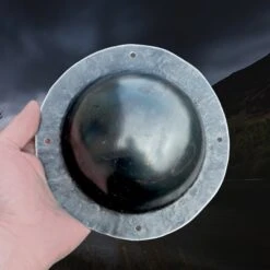 Blackened Domed Viking Shield Boss -The Viking Dragon gwa hand forged shield boss medium in hand
