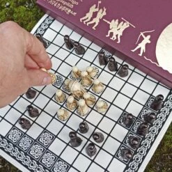 Hnefatafl Viking Game -The Viking Dragon hc viking hnefatafl game playing outside