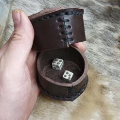 Meier Viking Dice Game 10 Meier Viking Dice Game -The Viking Dragon kr handmade leather meier shaker in hand with dice inside