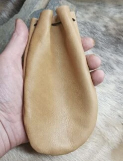 Medium Leather Draw String Pouch